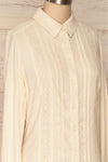 Kargowa Cream Button-Up Shirt with Lace Details | SIDE CLOSE UP | La Petite Garçonne
