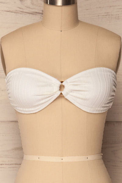 Karistos White Textured Bandeau Bikini Top | La Petite Garçonne 2