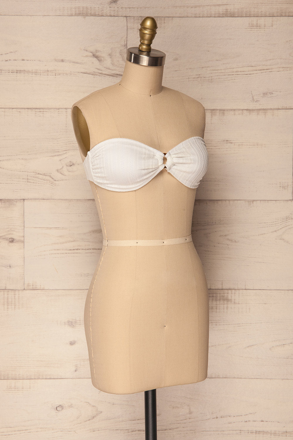 Karistos White Textured Bandeau Bikini Top | La Petite Garçonne 3