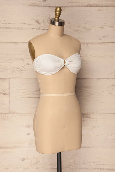 Karistos White Textured Bandeau Bikini Top | La Petite Garçonne 3