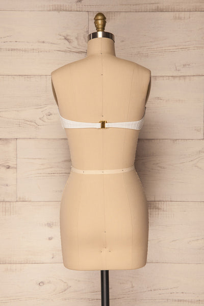 Karistos White Textured Bandeau Bikini Top | La Petite Garçonne 5