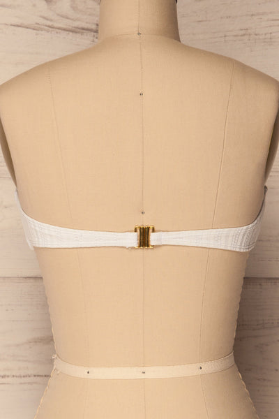Karistos White Textured Bandeau Bikini Top | La Petite Garçonne 6