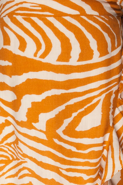 Kartuzy | Orange Zebra Pattern Dress