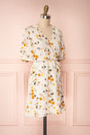 Kassy Beige Floral Patterned Short Dress | Boutique 1861 side view