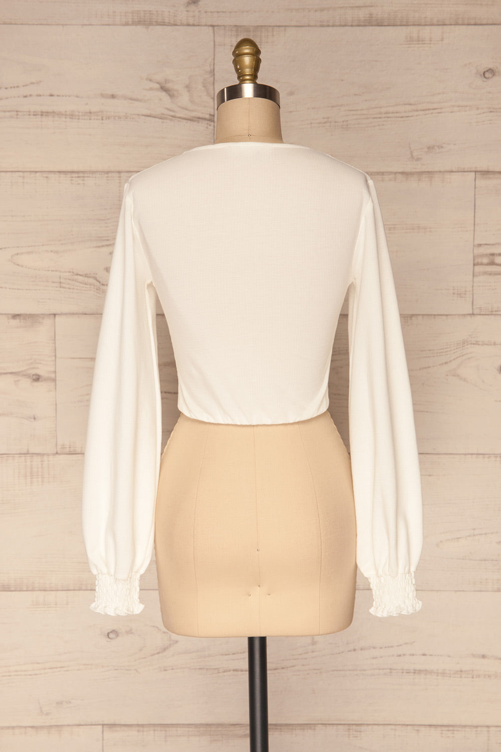 Kastaneai White Crop Top with Front Knot Detail | La Petite Garçonne back view 