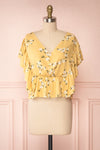 Katalina Yellow Floral Top with Frills | Boutique 1861 front view