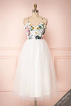 Katalinka White Tulle Floral A-Line Dress | Boutique 1861