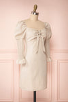 Katarzyna Beige Off-Shoulder Short Dress side view | Boutique 1861