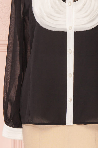 Kathryn Black & White Lace Ruffled Chiffon Blouse | Boutique 1861 13