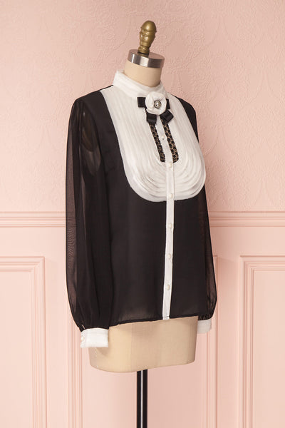 Kathryn Black & White Lace Ruffled Chiffon Blouse | Boutique 1861 9