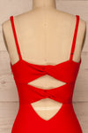Kavadartsi Red V-Neck Maxi Dress | La petite garçonne back close-up