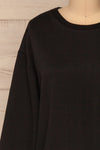 Kazann Black Crew Neck Sweater | La petite garçonne  front close-up