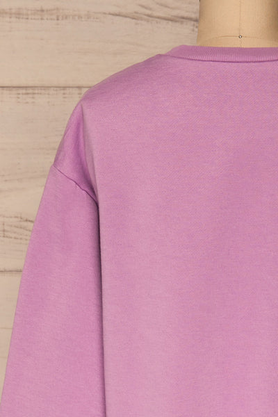 Kazann Purple Crew Neck Sweater | La petite garçonne  back close-up