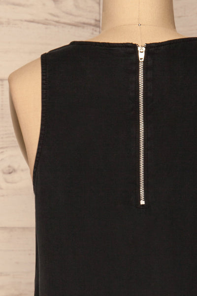 Kazimierz Black Overzised Midi Dress | La petite garçonne back close-up
