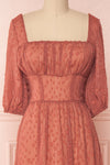 Keaka Pink Midi A-Line Dress with Plumetis | Boutique 1861 2