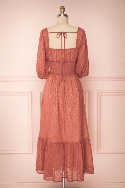 Keaka Pink Midi A-Line Dress with Plumetis | Boutique 1861 5