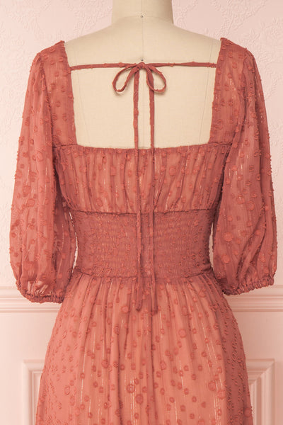 Keaka Pink Midi A-Line Dress with Plumetis | Boutique 1861 6