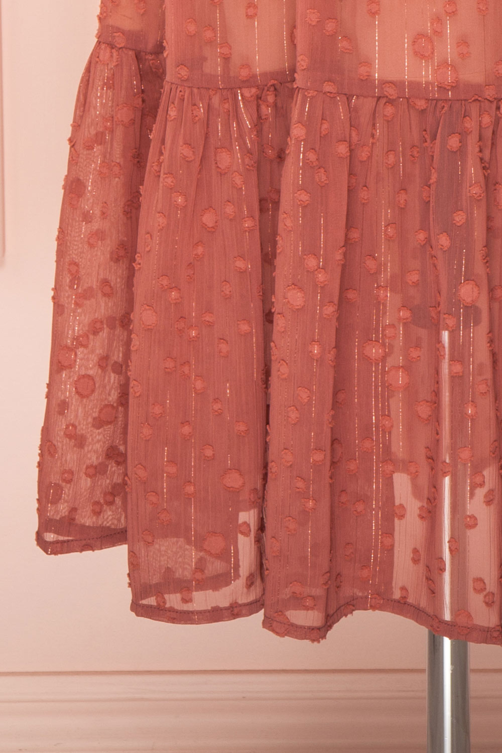 Keaka Pink Midi A-Line Dress with Plumetis | Boutique 1861 7