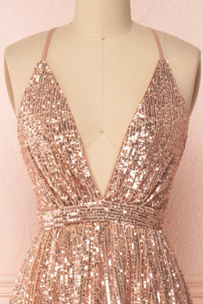 Keawe Rose Gold Sequin A-Line Party Dress | Boutique 1861 2