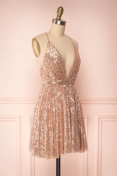 Keawe Rose Gold Sequin A-Line Party Dress | Boutique 1861 3