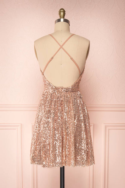 Keawe Rose Gold Sequin A-Line Party Dress | Boutique 1861 5