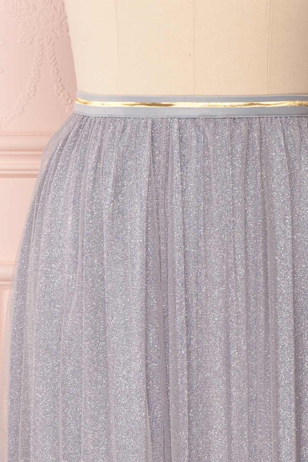 Keelin Gris Grey Glitter Mesh Midi Skirt | Boutique 1861 2