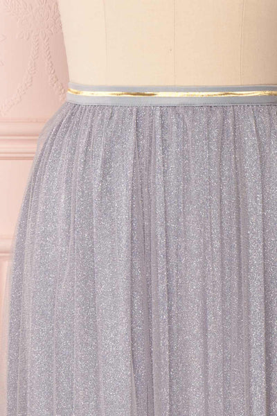 Keelin Gris Grey Glitter Mesh Midi Skirt | Boutique 1861 2