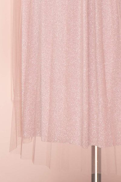 Keelin Rose Pink Glitter Mesh Midi Skirt | Boutique 1861 7