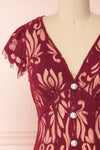Kehaulani Burgundy Lace Button-Up Cocktail Dress | Boutique 1861 1