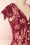 Kehaulani Burgundy Lace Button-Up Cocktail Dress | Boutique 1861 3