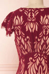 Kehaulani Burgundy Lace Button-Up Cocktail Dress | Boutique 1861 5