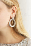 Keiss Argent Silver Twisted Hoop Earrings | La Petite Garçonne on model