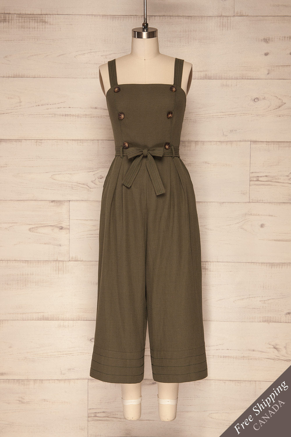 Kenourgio Khaki Wide Leg Jumpsuit | La Petite Garçonne