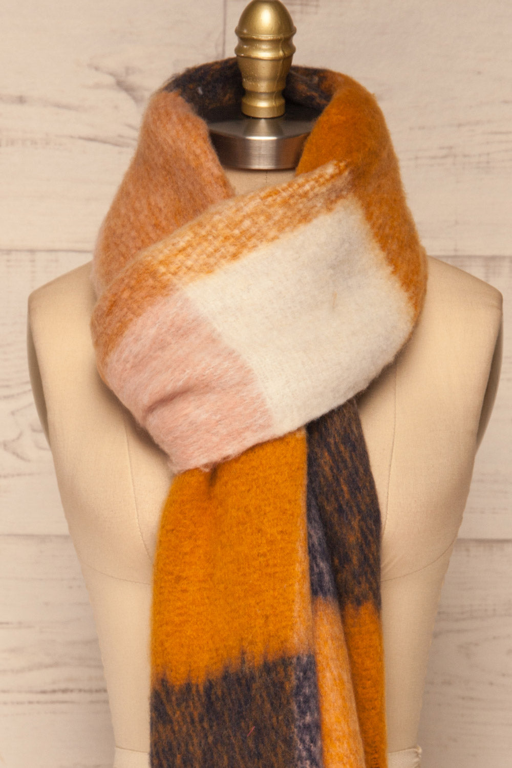 Kepice Fall Colorful Soft Scarf with Fringe | La Petite Garçonne loop through close-up