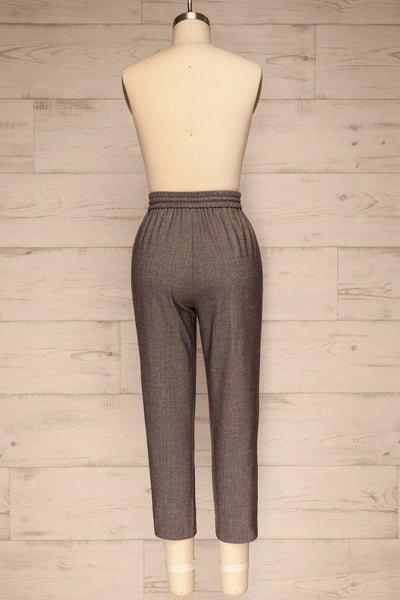 Kerames Cropped Grey Drawstring Pants | La petite garçonne back view