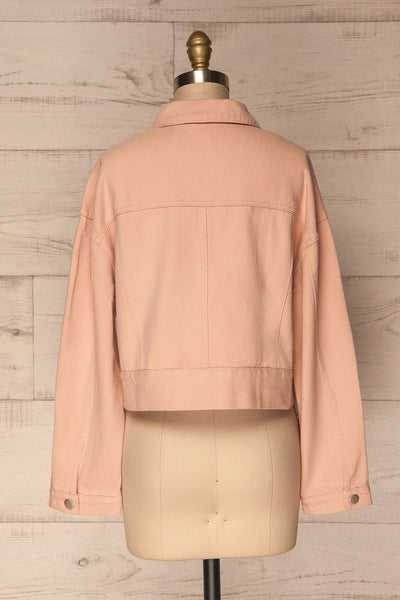 Keratea Pink Cropped Jean Jacket with Pockets | La Petite Garçonne 7