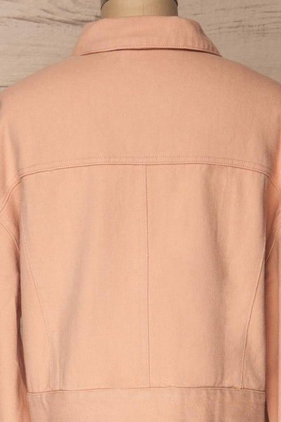 Keratea Pink Cropped Jean Jacket with Pockets | La Petite Garçonne 8