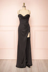 Kesha Black Corset Cowl Neck Maxi Dress | Boutique 1861 front view