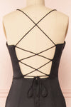 Kesha Black Corset Cowl Neck Maxi Dress | Boutique 1861 back close-up