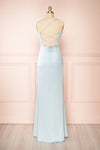 Kesha Blue Corset Cowl Neck Maxi Dress | Boutique 1861 back view