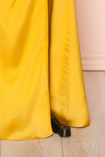 Kesha Yellow Corset Cowl Neck Maxi Dress | Boutique 1861 bottom