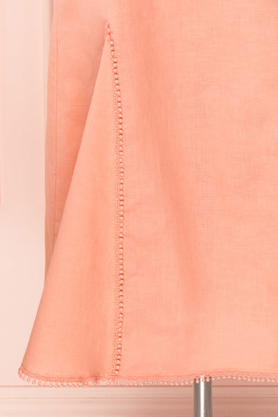 Ketayap Coral Pink Midi Dress w/ Puffy Sleeves | Boutique 1861 skirt