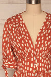 Ketrzyn Rust Button-Up Short Dress | La petite garçonne front close up