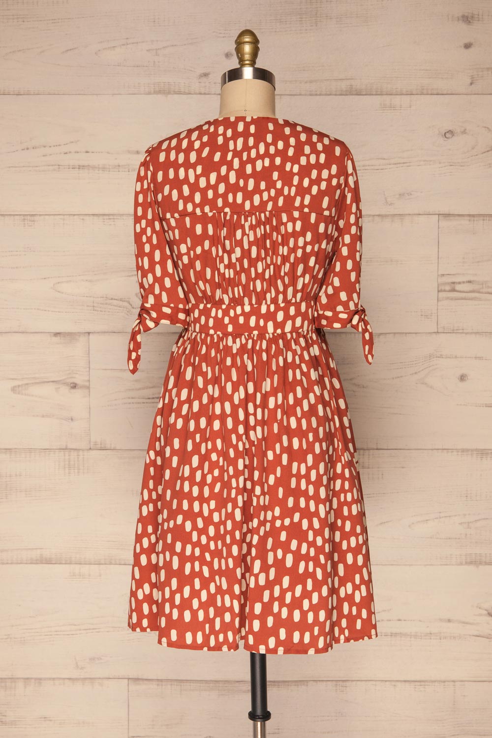 Ketrzyn Rust Button-Up Short Dress | La petite garçonne back view