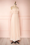 Khalida Light Pink Pleated Maxi Dress side view | Boudoir 1861