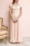 Khalida Light Pink Pleated Maxi Dress | Boudoir 1861 model look
