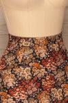 Kharkiv Black Floral Print Short Skirt | La petite garçonne side close-up