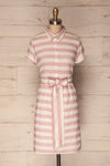 Khoristi Pink Lilac Striped Babydoll Dress | La Petite Garçonne