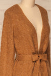 Kielce Tabac Brown Knit Cardigan | La Petite Garçonne side close-up