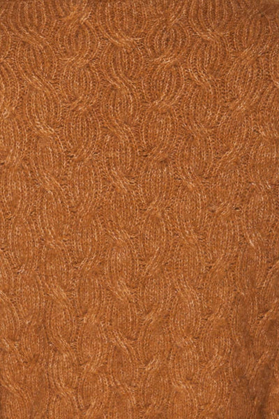 Kielce Tabac Brown Knit Cardigan | La Petite Garçonne fabric detail